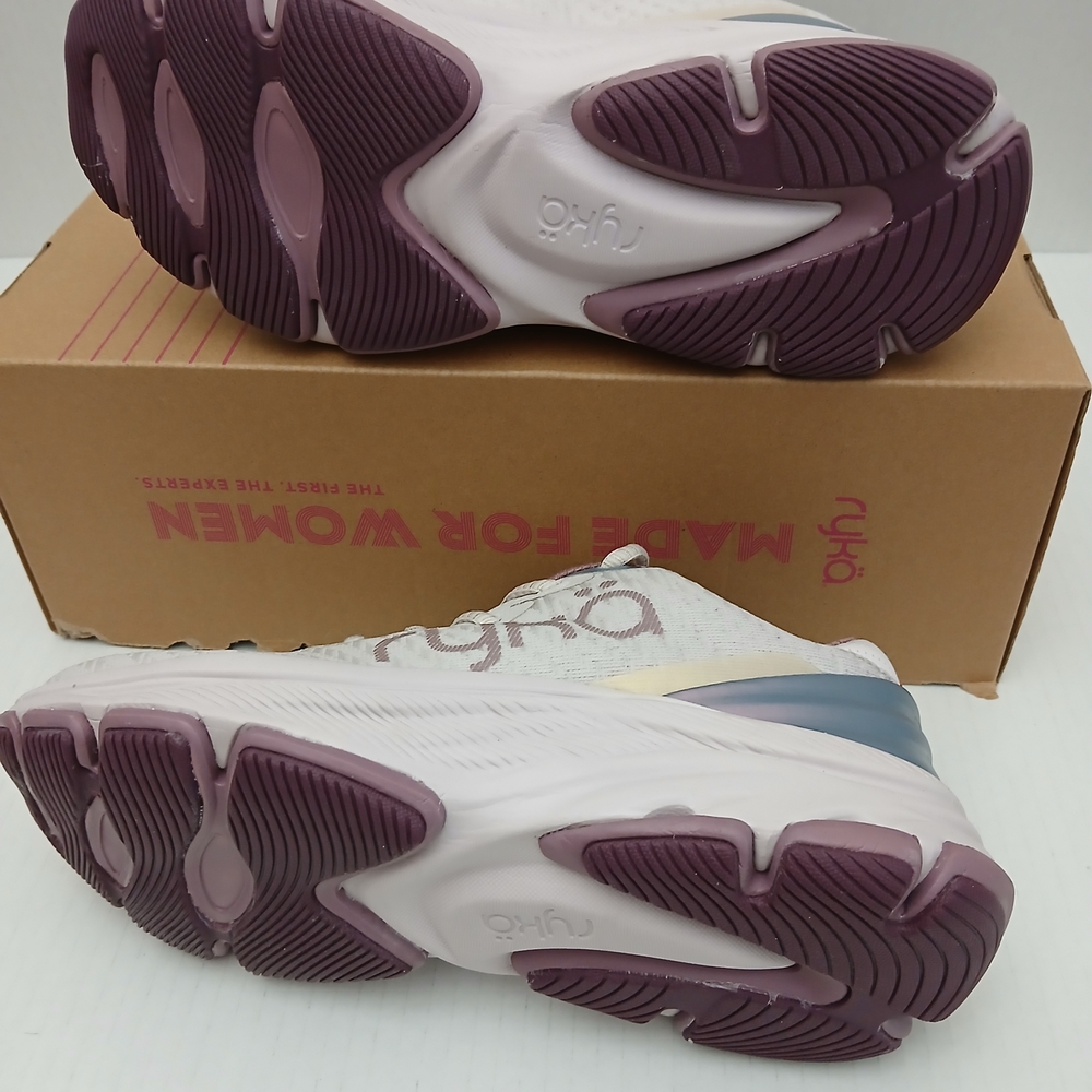 Ryka Women's Cream and Purple Running Shoes - Picture 6 of 16